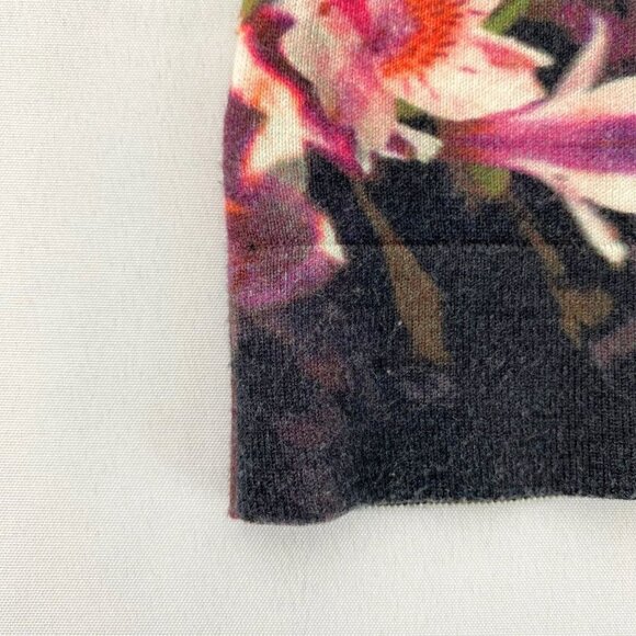 KAREN MILLEN BLACK ORCHID FLORAL KNIT CARDIGAN - M - Picture 10 of 11